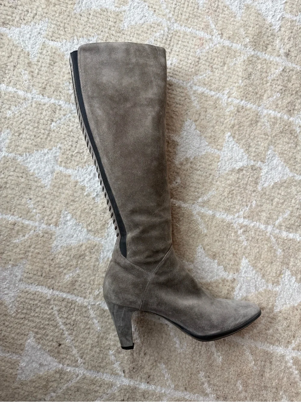 Aquatalia Gray Suede Over-the-Knee Heel Boot